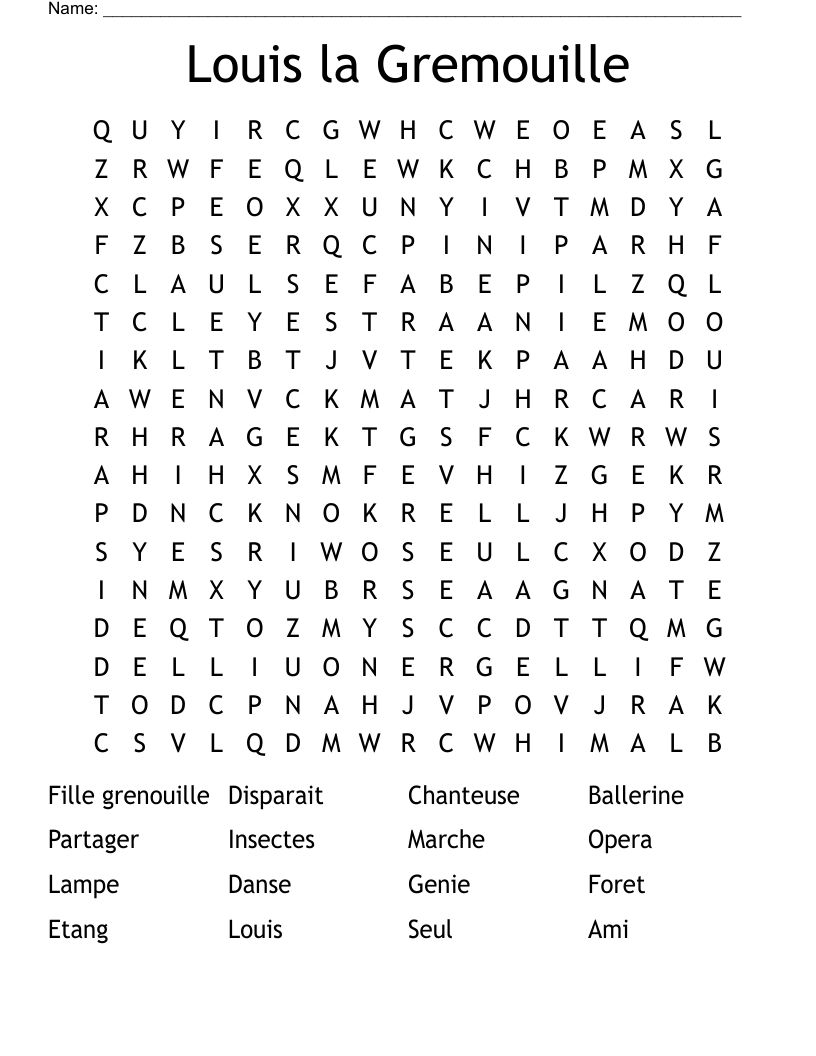Louis la Gremouille Word Search