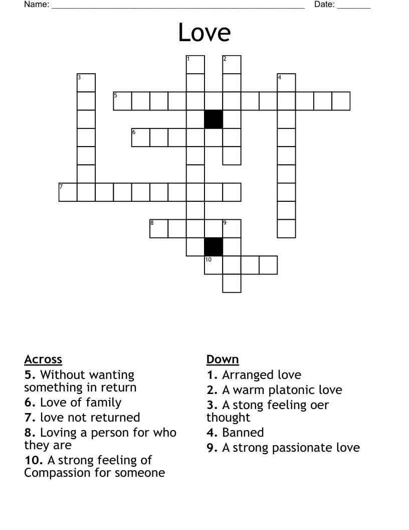 Love Crossword