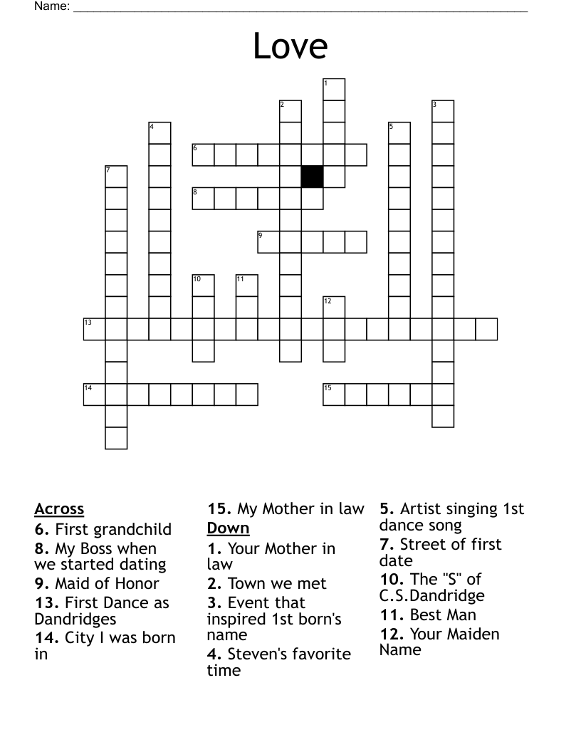Love Crossword