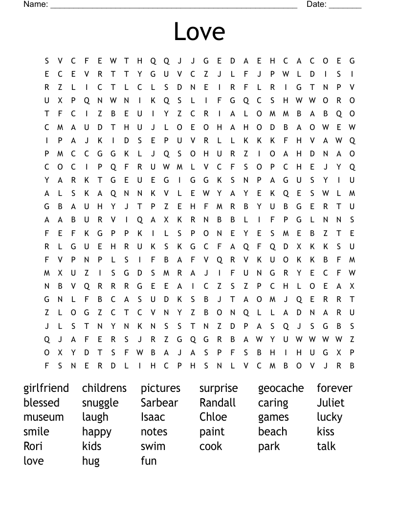 Love Word Search