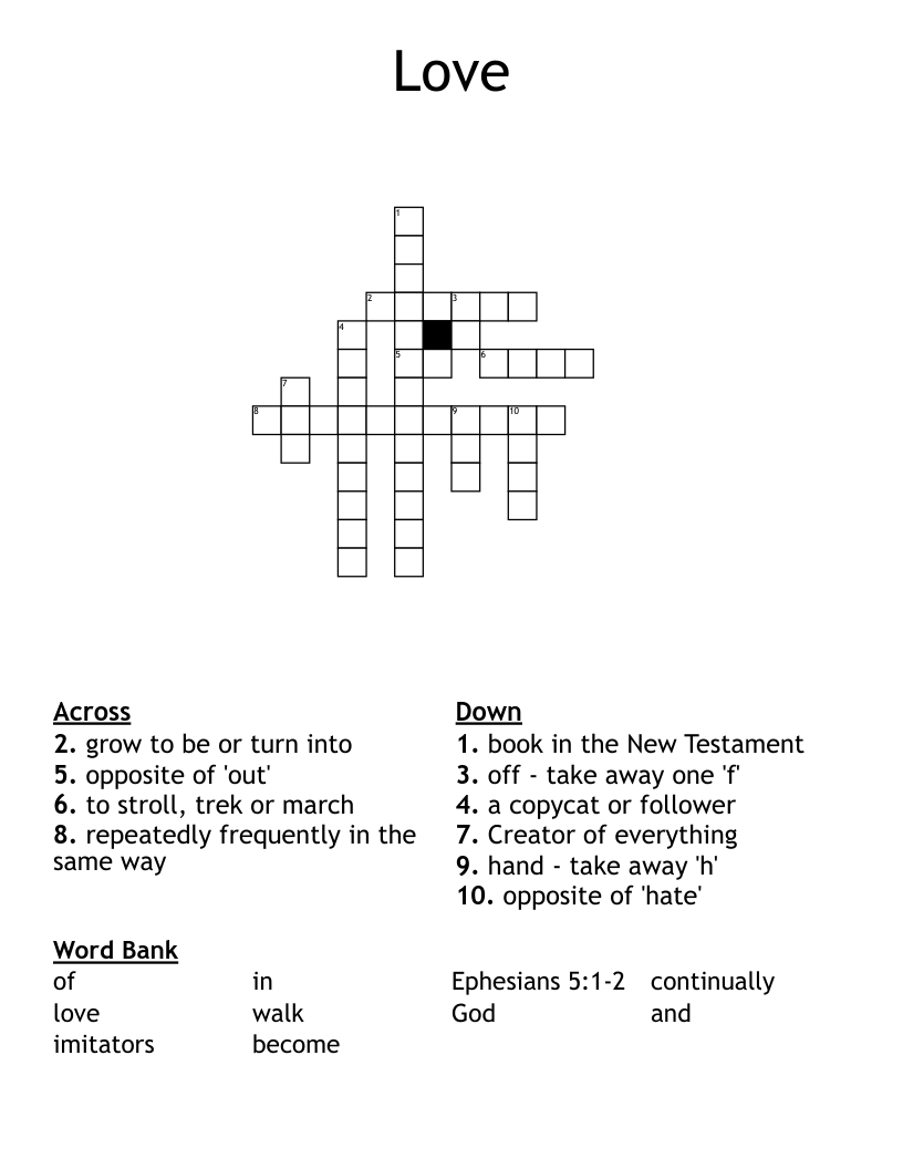 Love Crossword