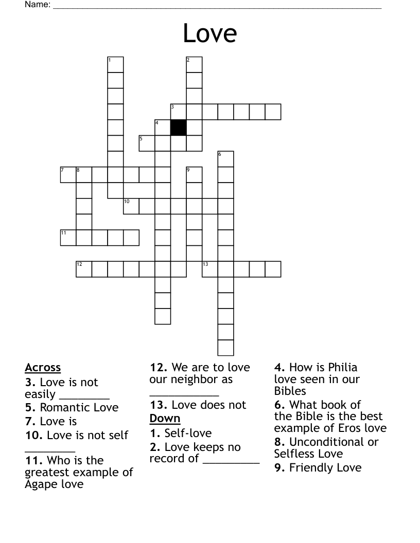 Love Crossword