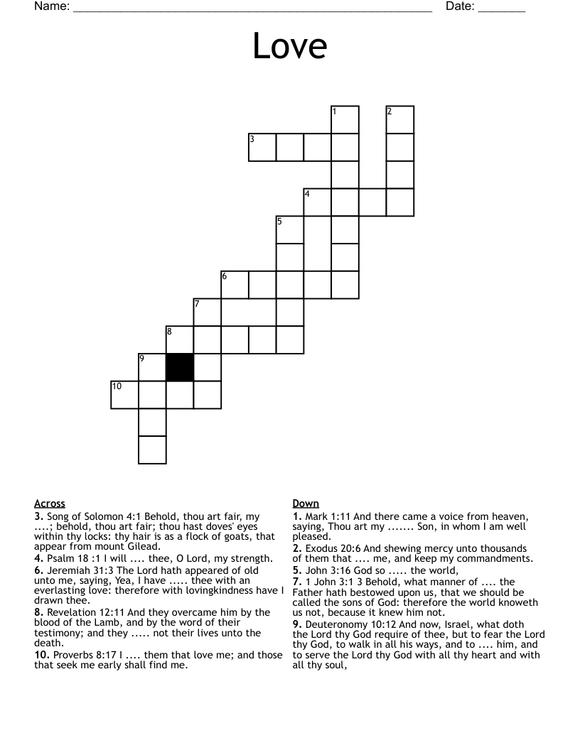 Love Crossword