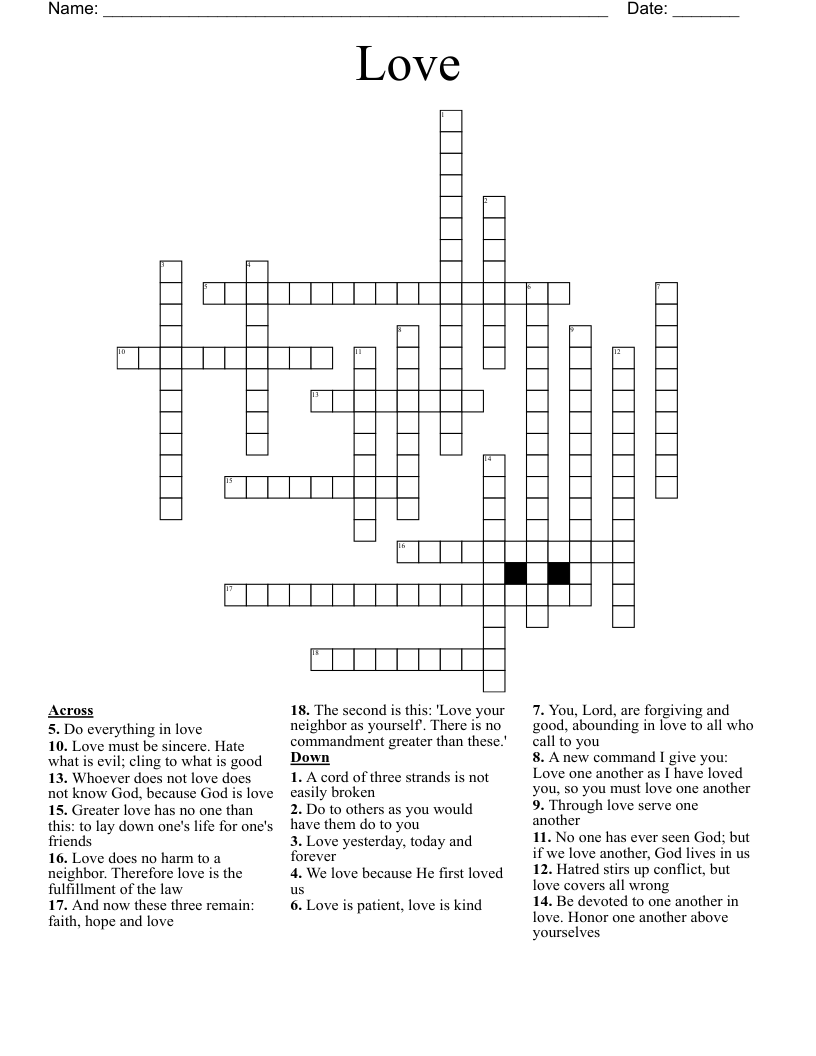 Love Crossword
