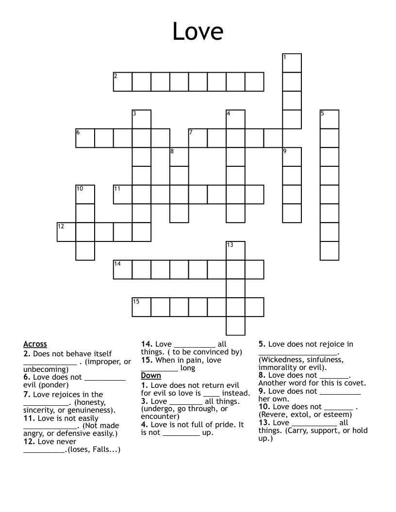 Love Crossword