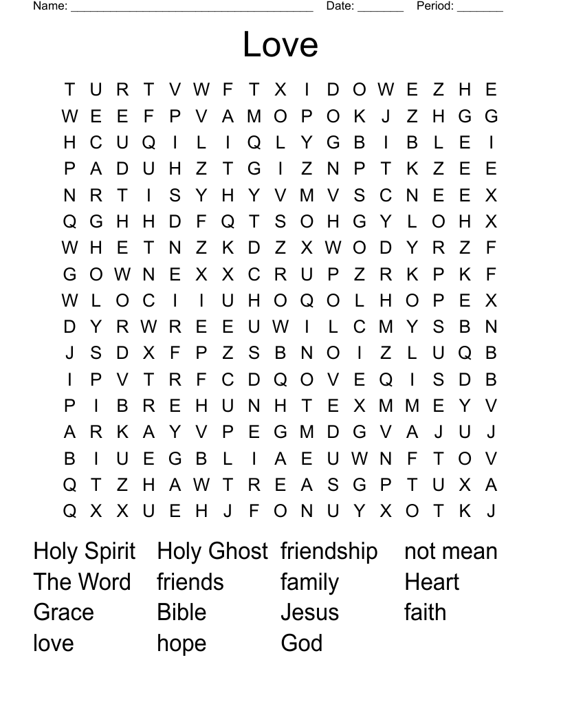 Love Word Search