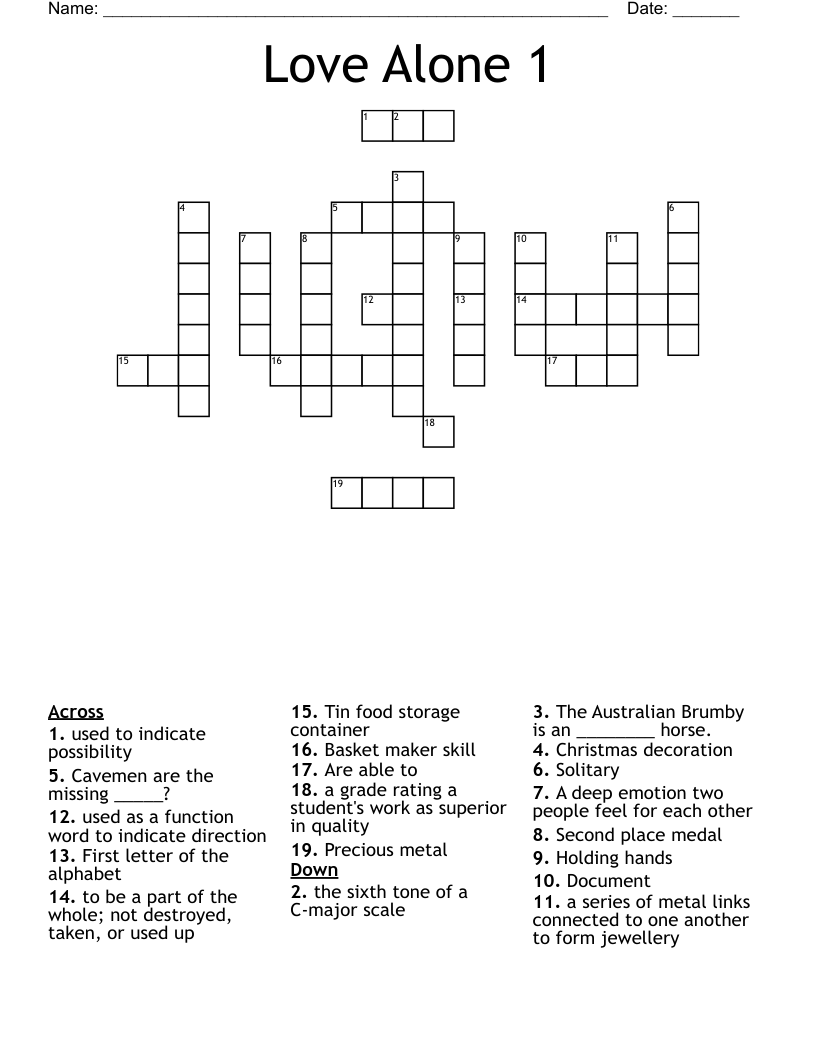 Love Alone 1 Crossword