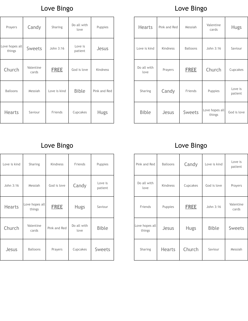 Love Bingo