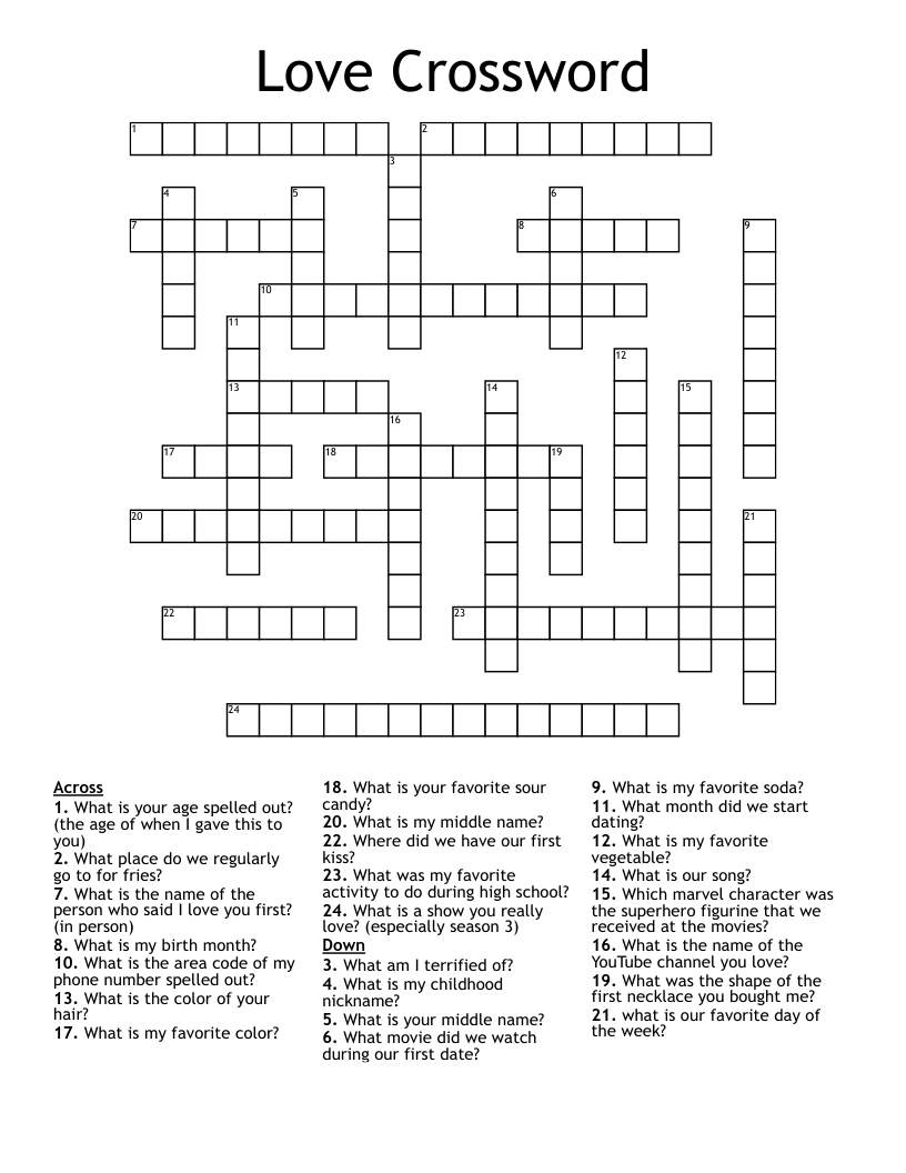Love Crossword
