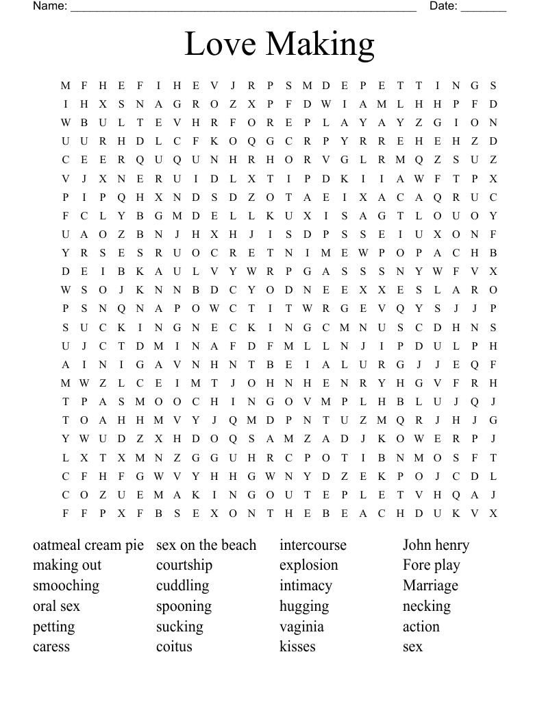 Love Making Word Search