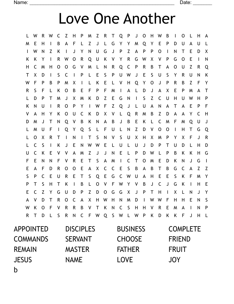 Love One Another Word Search