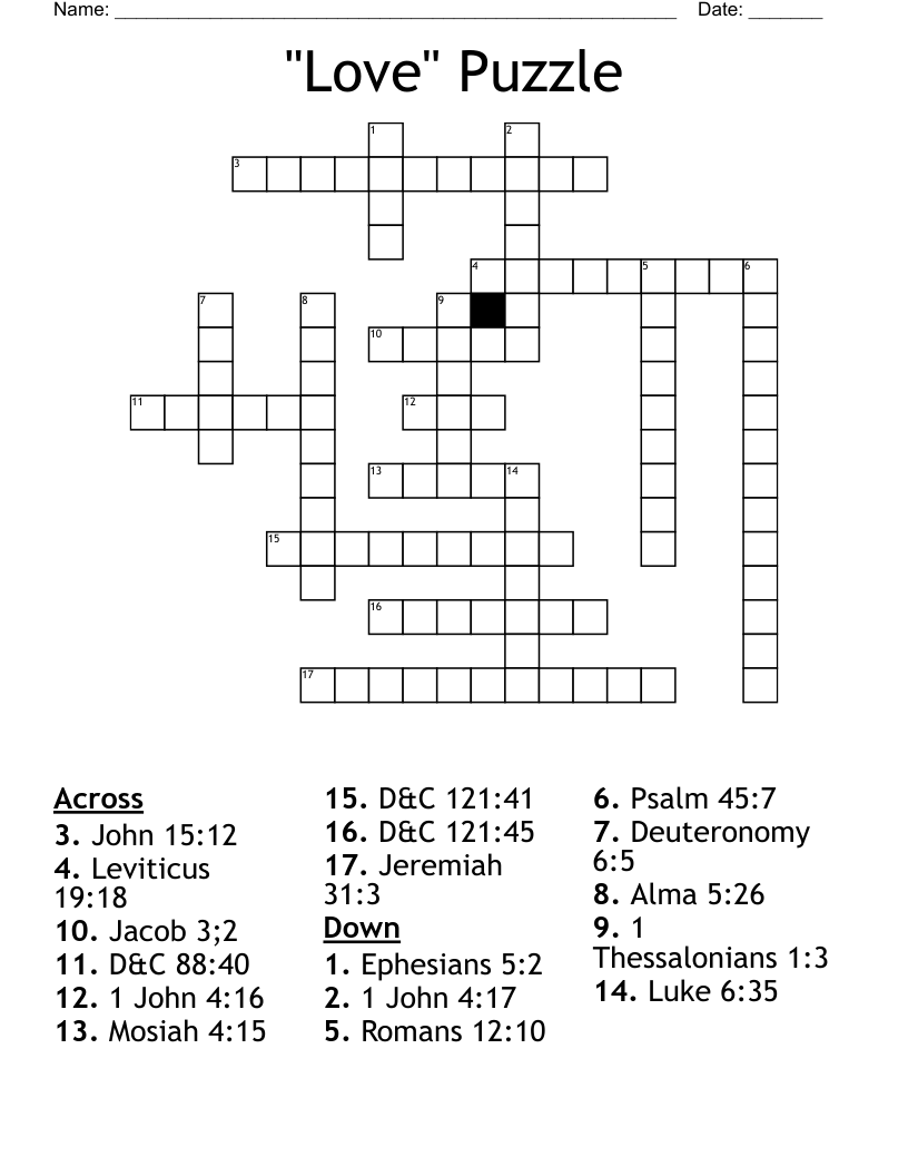 "Love" Puzzle Crossword