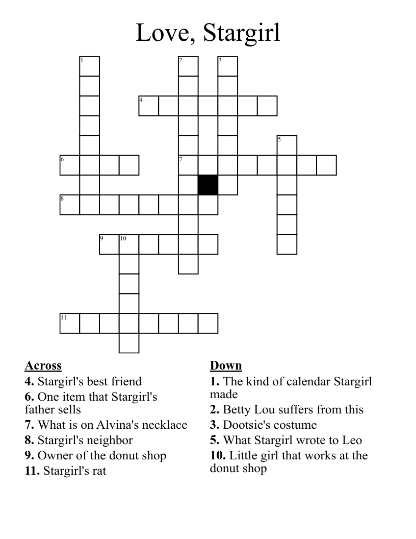 Love, Stargirl Crossword