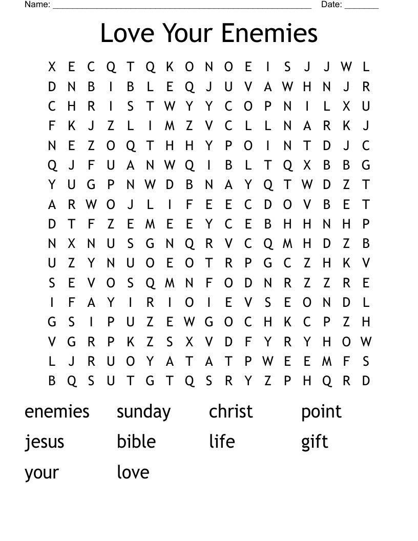 Love Your Enemies Word Search