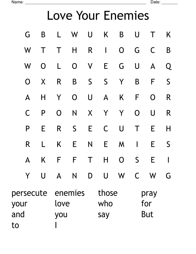 Love Your Enemies Word Search