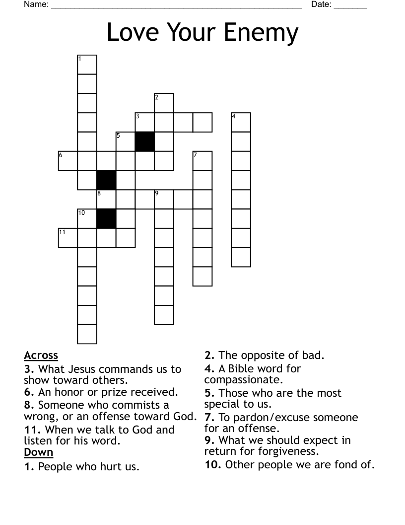 Love Your Enemy Crossword