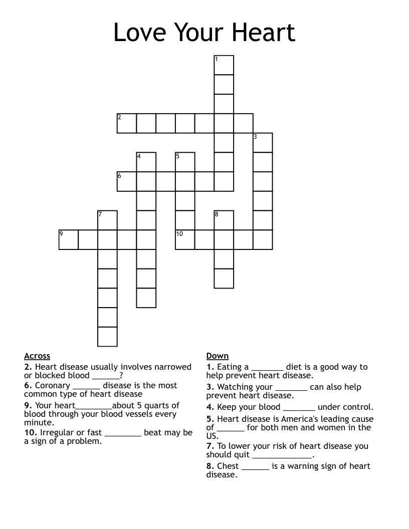 Love Your Heart Crossword
