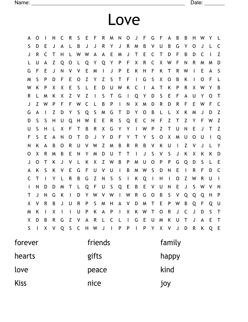 Love  Word Search