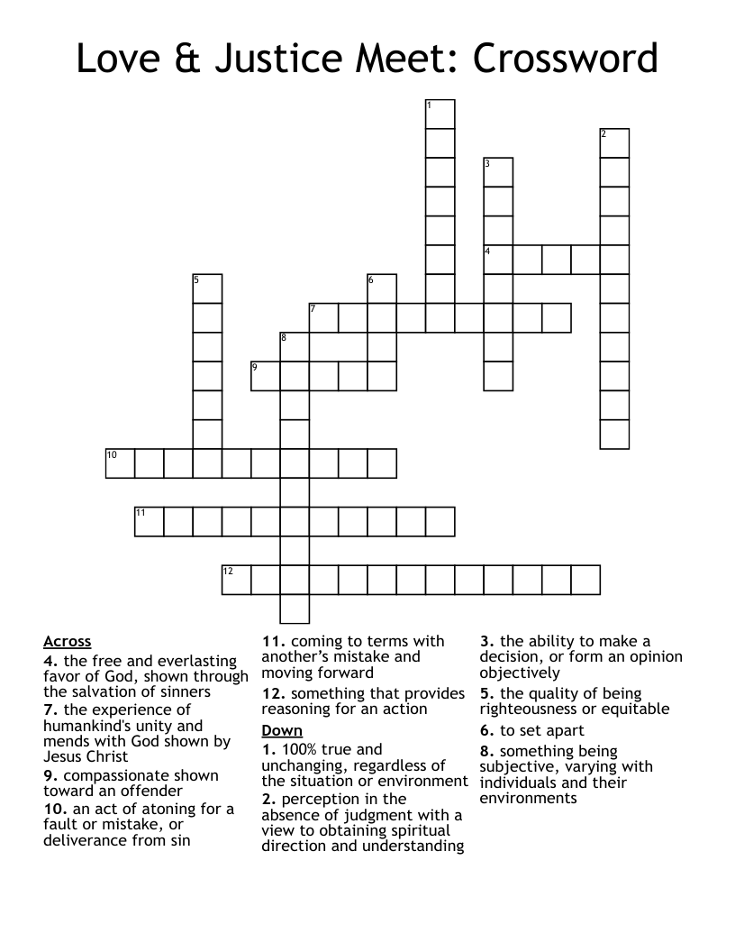 Love & Justice Meet: Crossword