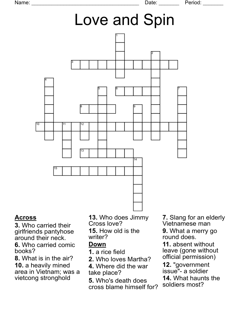 Love and Spin Crossword