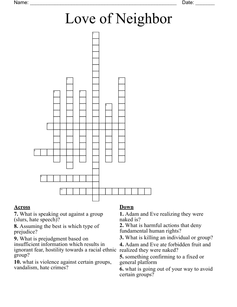 Love of Neighbor  Crossword