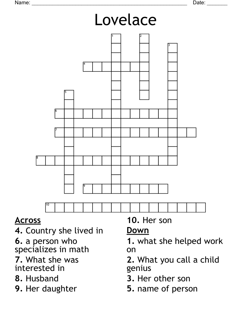 Lovelace Crossword