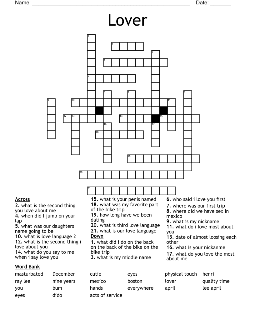 Lover Crossword