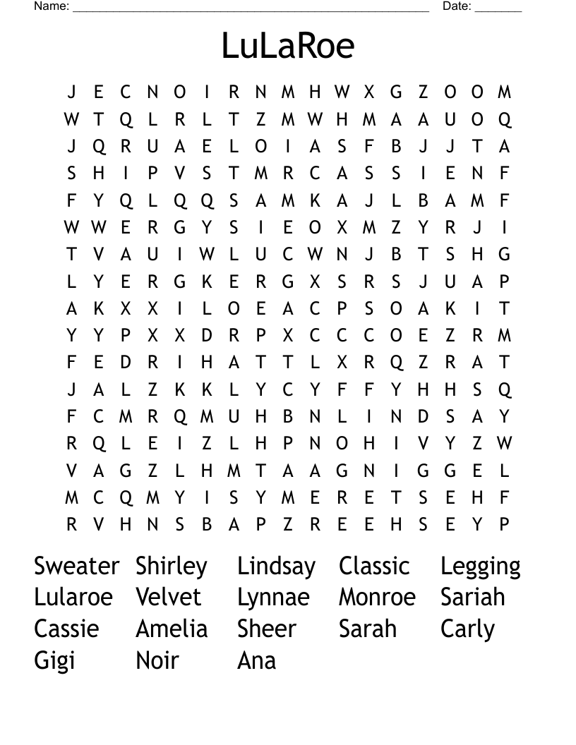 LuLaRoe Word Search