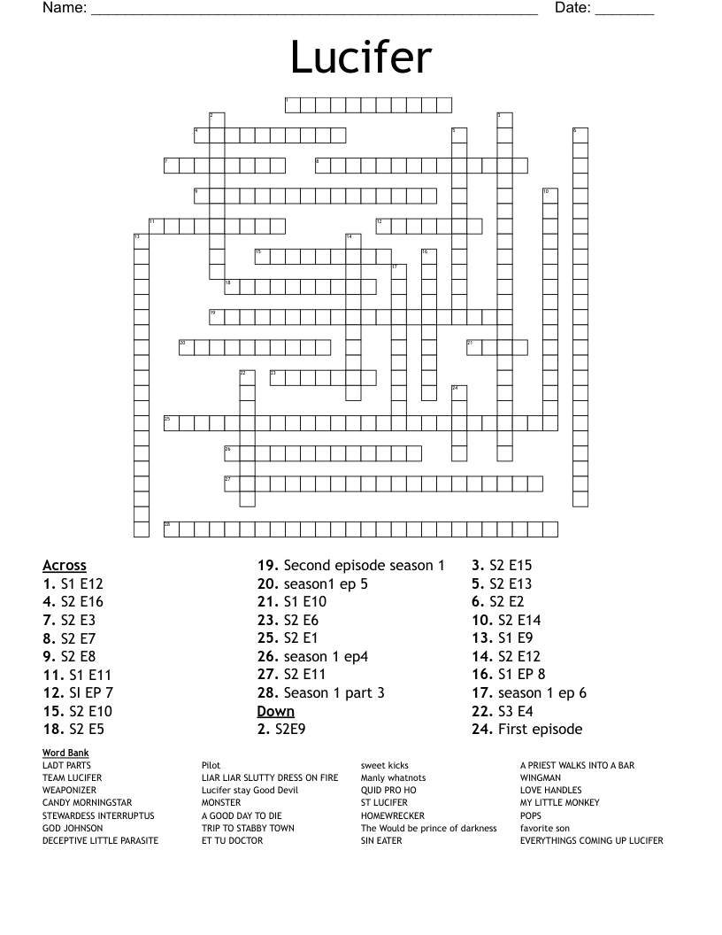 Lucifer Crossword