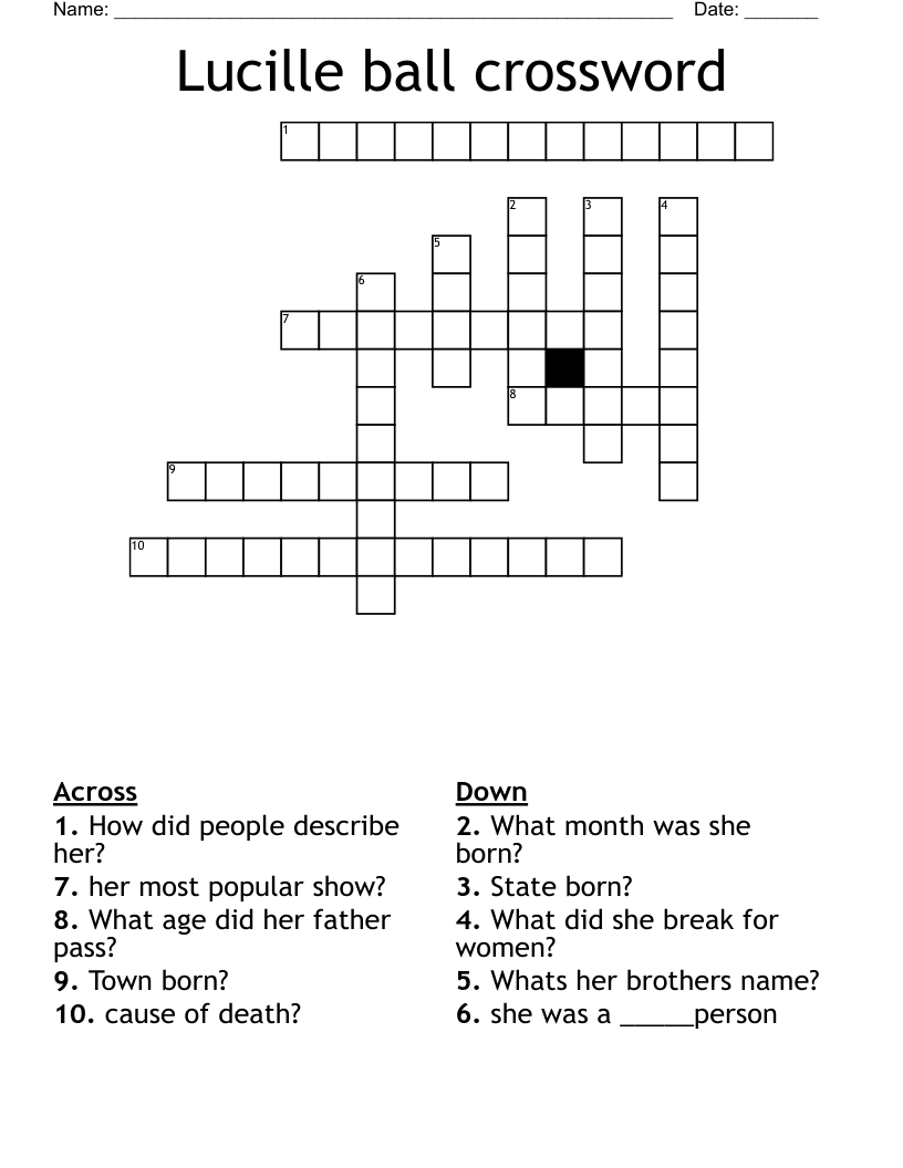Lucille ball crossword
