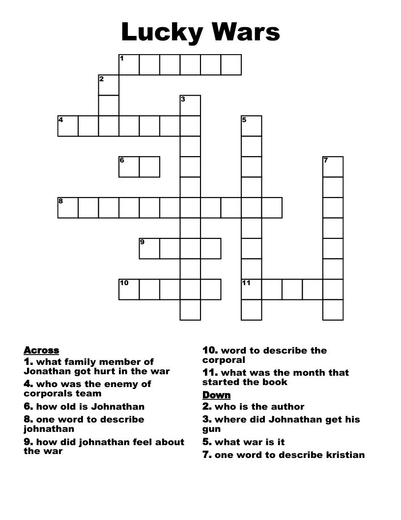 Lucky Wars Crossword