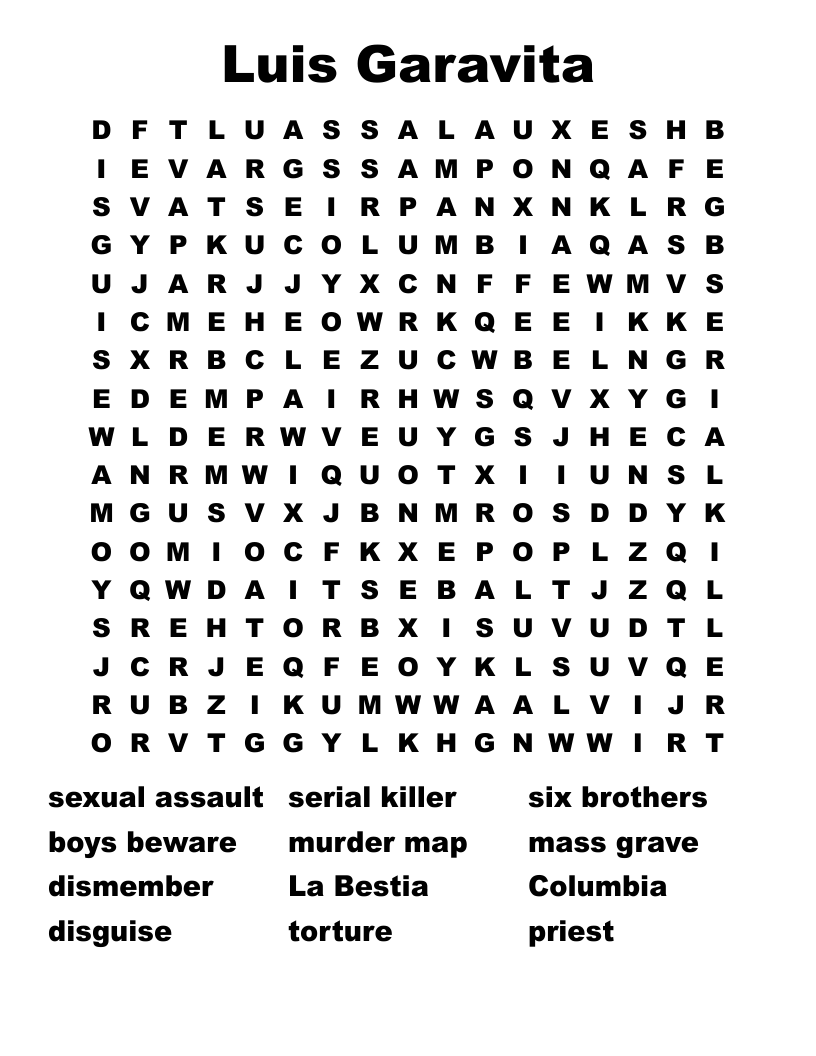 Luis Garavita Word Search