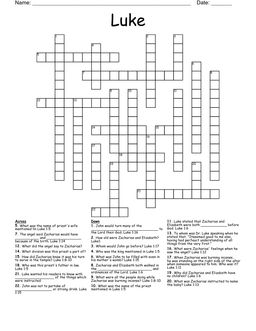 Luke Crossword