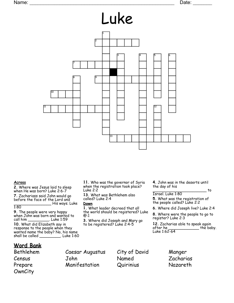 Luke Crossword