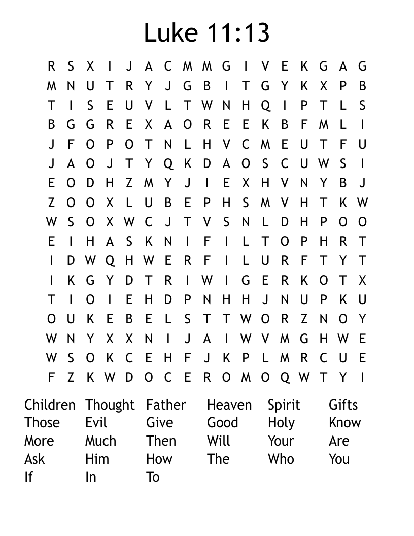 Luke 11:13 Word Search
