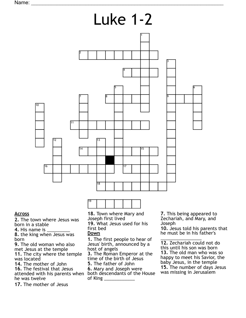 Luke 1-2 Crossword