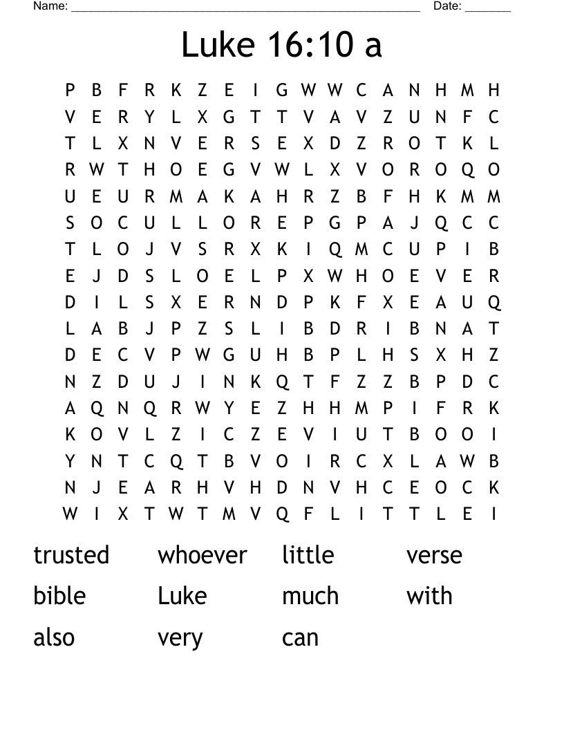 Luke 16:10 a Word Search