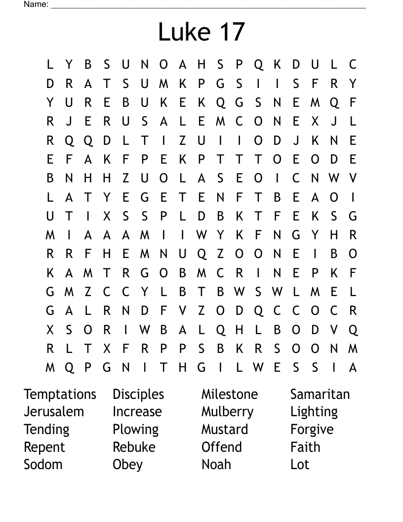 Luke 17 Word Search