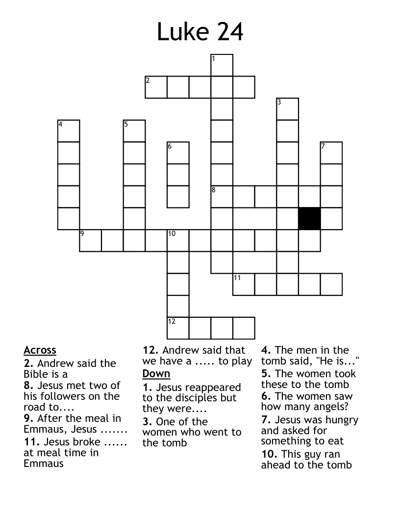 Luke 24 Crossword