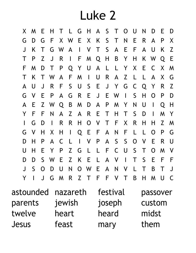 Luke 2 Word Search