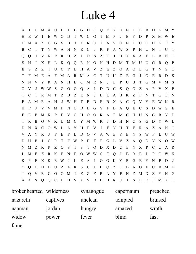 Luke 4 Word Search