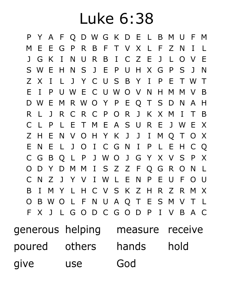 Luke 6:38 Word Search