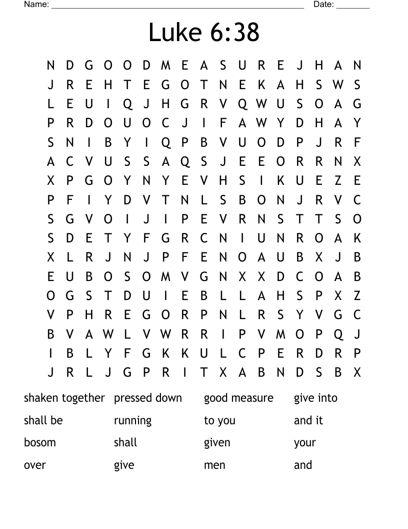 Luke 6:38 Word Search