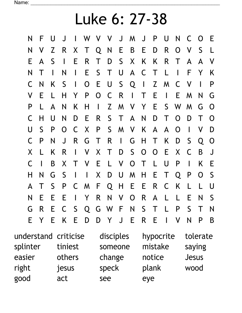 Luke 6: 27-38 Word Search