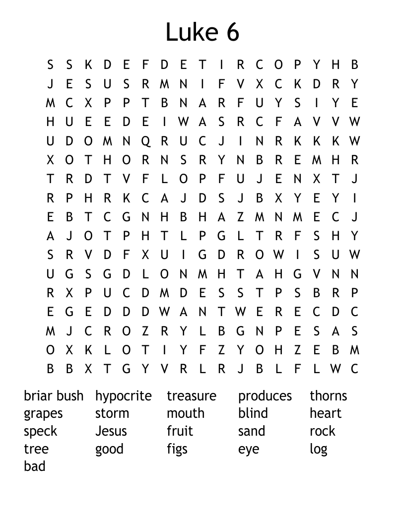 Luke 6 Word Search