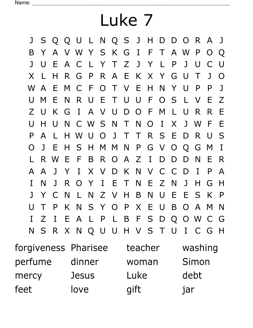 Luke 7 Word Search