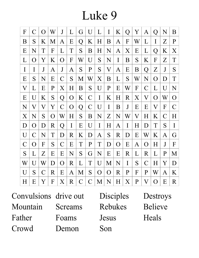 Luke 9 Word Search