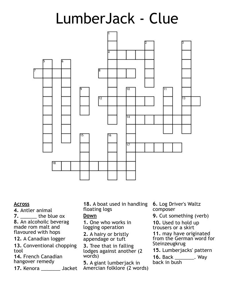 LumberJack - Clue Crossword