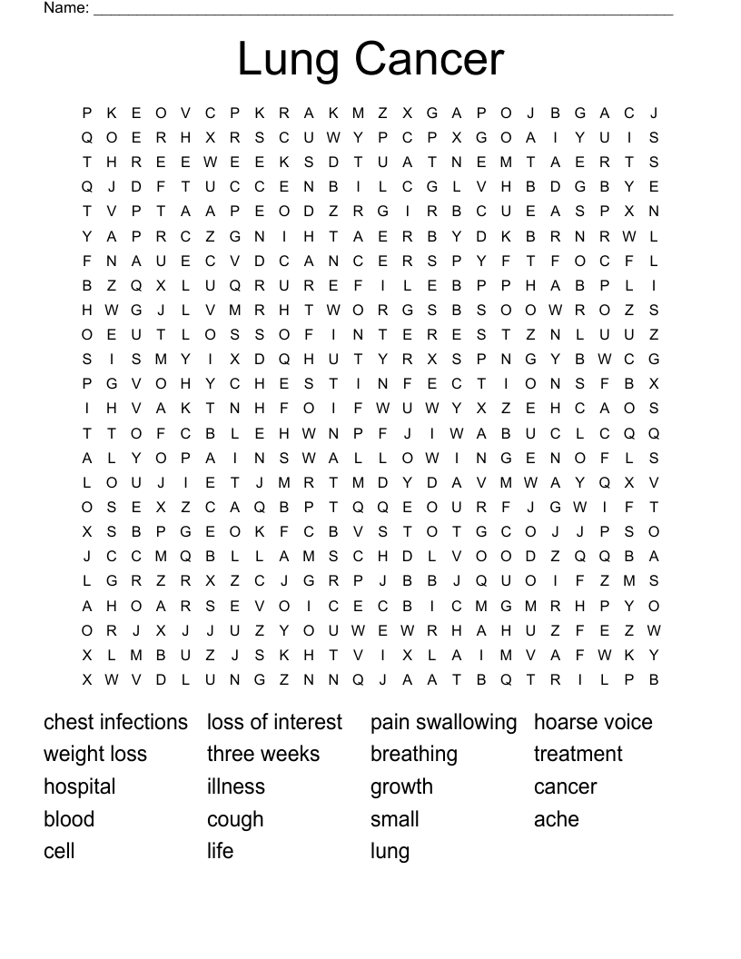 Lung Cancer Word Search