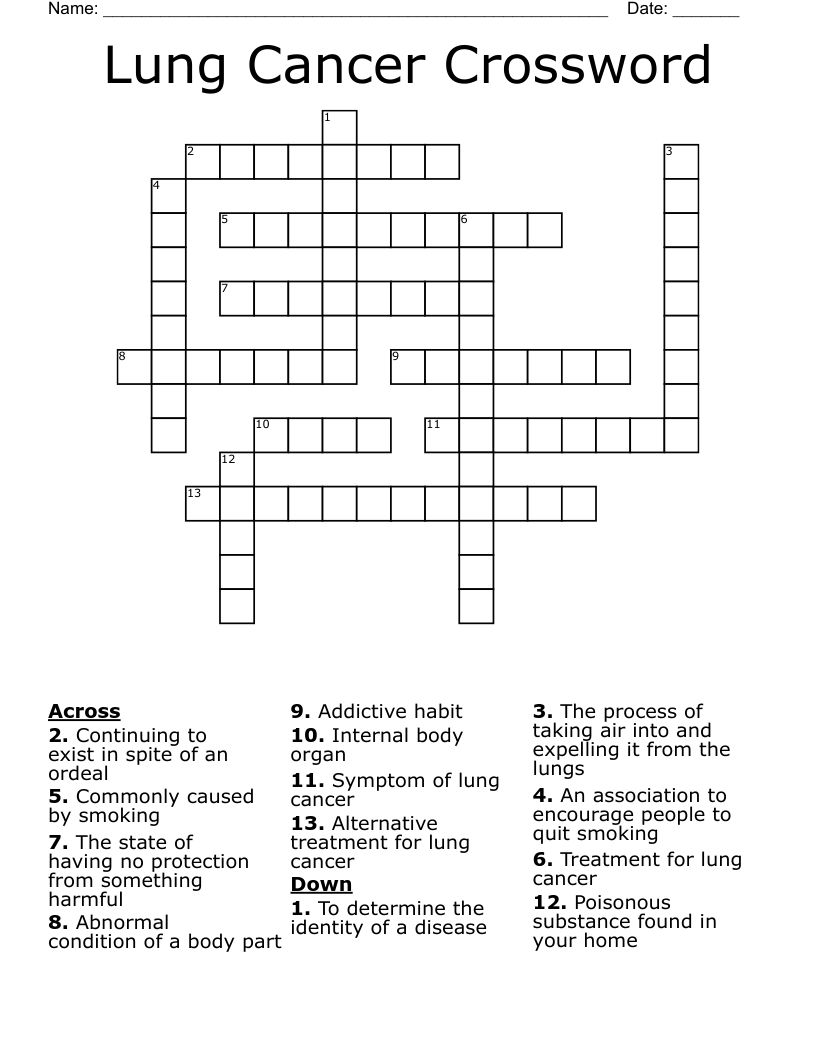 Lung Cancer Crossword